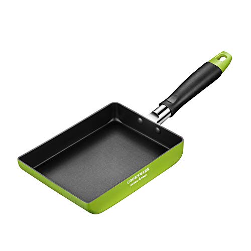 クックスマーク 卵焼き フライパン 13×18cm IH対応オール熱源対応 玉子焼き器 お弁当用 エッグパン フッ素加工 グリーン