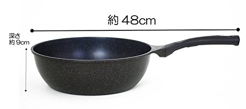 軽量ダイヤモンドマーブルコーティング 炒め鍋 28cm ブラック ガス火専用