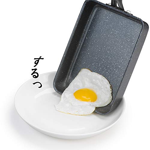 クックスマーク 卵焼き フライパン 13×18cm IH対応オール熱源対応 玉子焼き器 お弁当用 エッグパン フッ素加工 ブラック