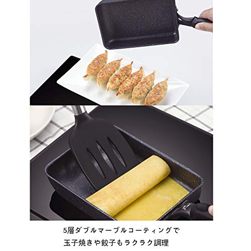 クックスマーク 卵焼き フライパン 13×18cm IH対応オール熱源対応 玉子焼き器 お弁当用 エッグパン フッ素加工 ブラック