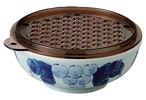 小鉢 おしゃれ : 花ぶどう おろし器付小鉢 Japanese Bowl with Porcelain grater Porcelain/Size(cm) Φ13.3x5.4/No:687740