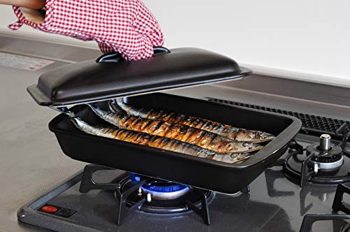 内山製陶所 グリルパン ブラック 1500ml 耐熱魚焼き器グリルキッチン