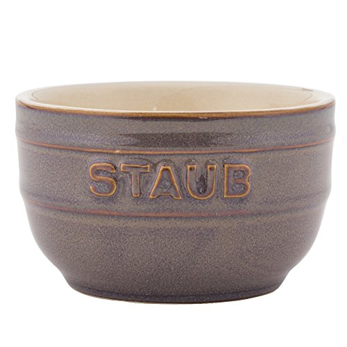 [ ストウブ ] Staub ラウンドラムカン セラミック 2個セット 8cm ヴィンテージカラーシリーズ ペア Ramekin Round, 2 Per Set 40511-860-0 グレー ancient grey 食器 耐熱 オーブン キッチン用品 [並行輸入品]