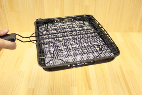 竹原製缶 魚用 焼き網 フッ素コート クロス 魚焼き器