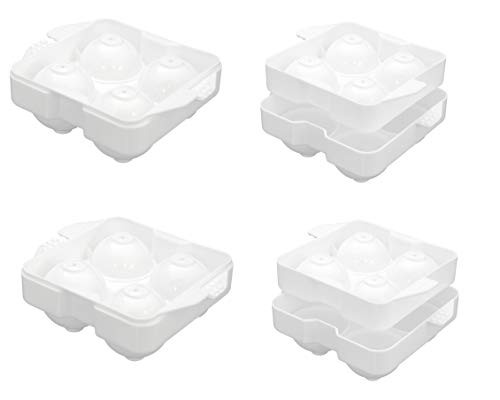 セイエイ (Seiei) 製氷皿 ホワイト 直径5cm まるまる氷大 4個セット