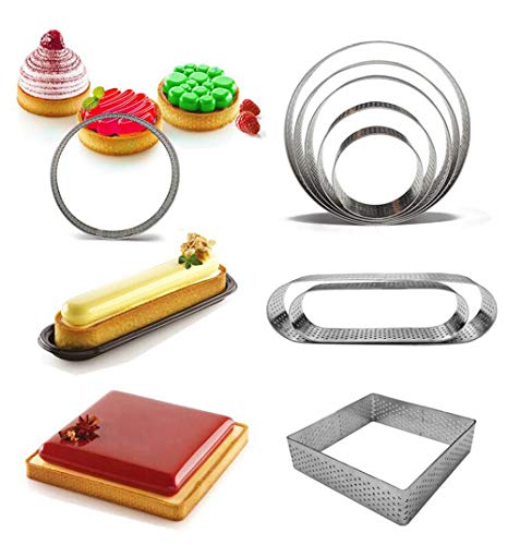 シリコーンムースケーキ型3D耐熱皿DIY型、ステンレス鋼スクエアクリスピーツール、8穴波形
