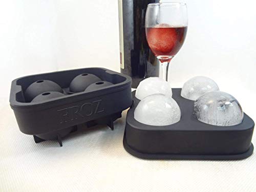 Froz Ice Ball Maker - Novelty Food-Grade Silicone Ice Mold Tray With 4 X 4.5cm Ball Capacity by Housewares Solutions