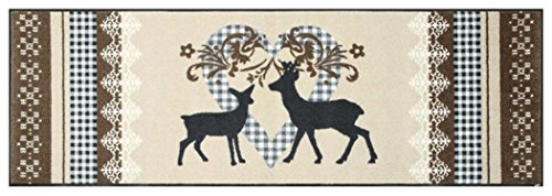 wash+dry(ウォッシュアンドドライ)マット Country + Cottage Lovely Deers beige 60×180cm F011C