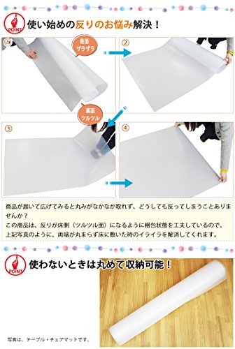 日泉ポリテック キッチンマット 半透明 90×240cm EVA樹脂 拭き取り簡単 清潔 日本製