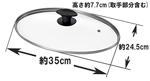 竹原製缶 フライパン 用 ガラス蓋 ガス火 IH 兼用 35cm 焼け具合がしっかり見える フィッシュパン