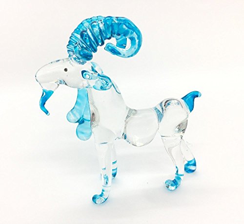 手作り手吹きガラスの鶏 ガラス細工 ガラスの置物 ガラス ミニチュア 動物の置物 家の装飾 室内装飾 - Goat