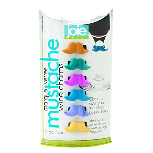 Joie Mustache Wine Charms - 6 Piece Set by Joie