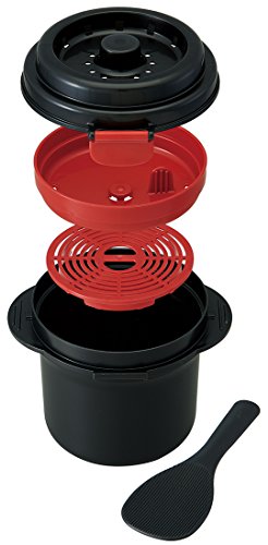 スケーター 電子レンジ炊飯器 ご飯メーカー 1合 スノコ付 モダントーンブラック UDG1