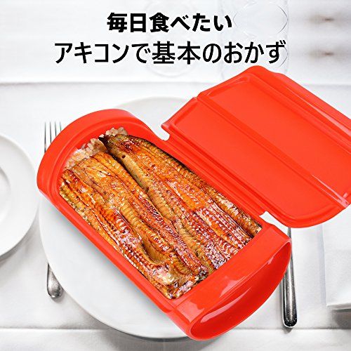 Akicon シリコーンスチーマーのトレイ 波型なデザイン・食材の余分な油が落ちて健康な料理器 スチームケーストレイ (レッド)