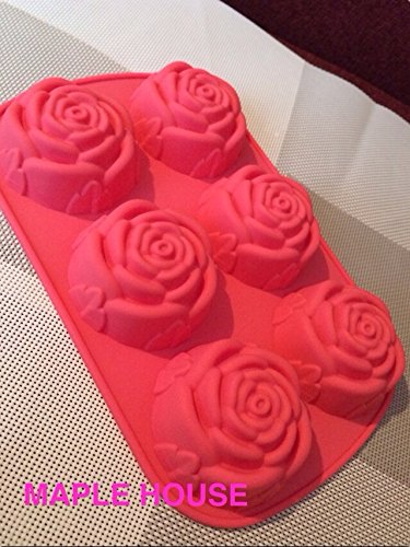 おしゃれなバラ型のシリコンケース　焼き菓子　クッキング　ケーキ作り