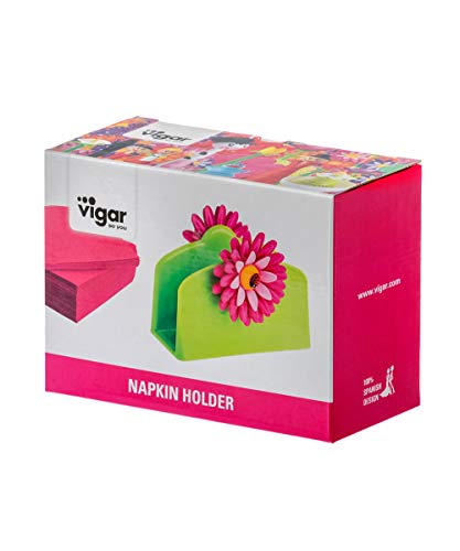 vigar(ビガール) フラワーパワー ナプキンホルダー ライトグリーン W14×D6×H10cm