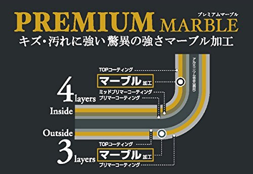 パール金属 片手鍋 18cm ガラス鍋蓋付 IH対応 内面4層 + 外面3層 マーブル加工 プレミアムマーブル H-4236