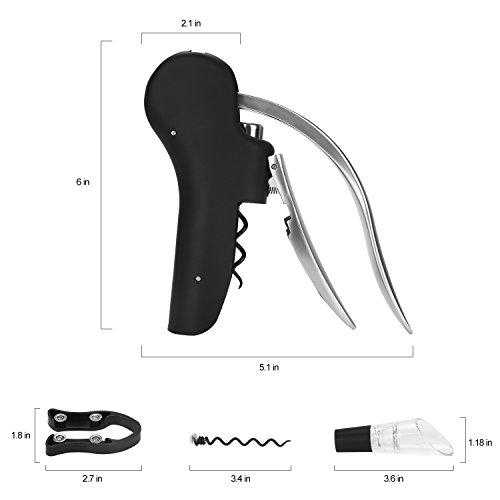 ワインオープナー 栓抜き 亜鉛合金の素材 ホイルカッター付き シンプルなデザイン & 精巧な（LUFU）ワイン栓抜き器、ファッション 気楽 素早く 多機能栓抜き器セット