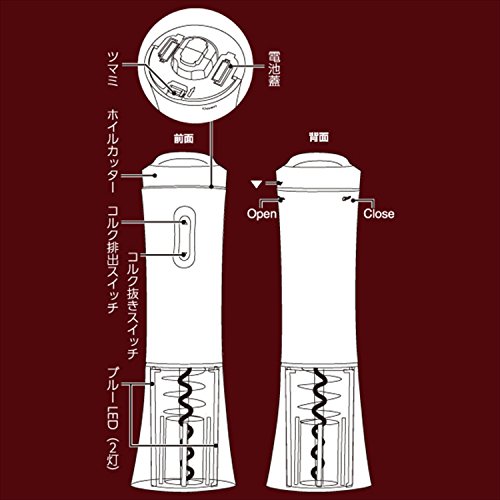太知ホールディングス ワインオープナー ブラック 5.8×5.8×22.5cm 栓抜き 自動ワインオープナー おしゃれ コルク抜き TW-117