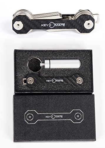 キーオーガナイザーキーチェーン – コンパクトスマートキーホルダー – スマートキーチェーン – ポケットキーホルダーfor Women and Men – カーボンファイバーキーチェーンオーガナイザー – 最大18キー – ボトルOpener Carabiner – ギフトby KeyMate