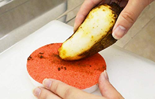 創和 皮むき スポンジ 研磨 ピーラー オレンジ 約縦10×横8cm 野菜の皮むき