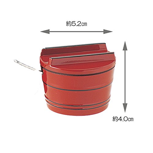 福井クラフト 桶型 薬味入 (小さじ付) 朱に黒ひも 朱 φ5.2×4.0㎝ 硬くて強い 比重が大きく重量感がある 5-676-7