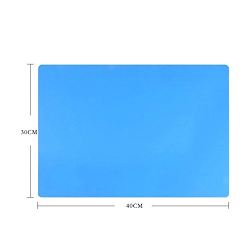 Eshinny シリコン ランチョンマット テーブルマット 断熱 撥水 防汚 耐熱温度230℃ (ブルー, 2)