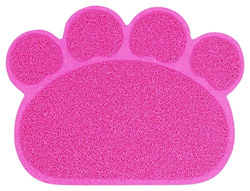PetStyle ペット用 ランチョンマット トイレマット エサ皿 マット お食事マット 肉球型 Sサイズ（ピンク）