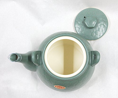 煎じ用土びん　亀甲土瓶２．０リットル　緑色　（高級耐熱）
