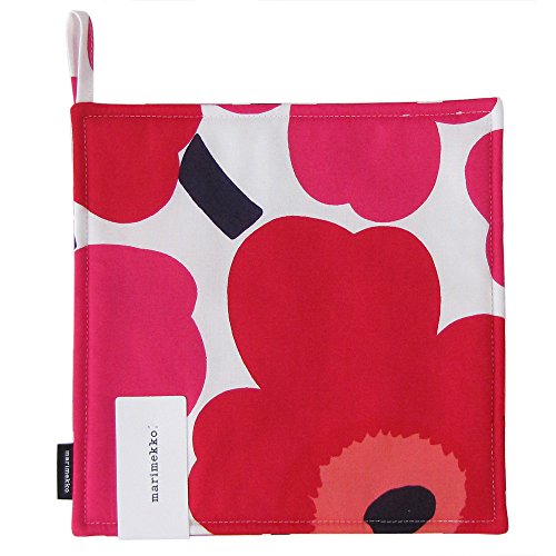 マリメッコ marimekko ポットホルダー 鍋敷き ピエニ ウニッコ Pieni Unikko ホワイト×レッド 21.5cm 66431 001 【並行輸入品】 66431 001