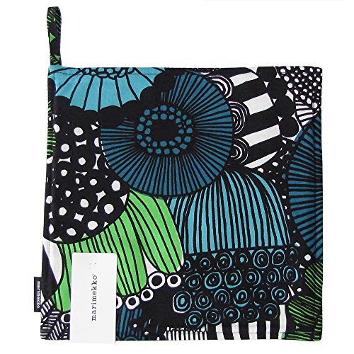 マリメッコ marimekko ポットホルダー 鍋敷き ピエニ シイルトラプータルハ Pieni Siirtolapuutarha ホワイト×グリーン 21.5cm 67807 160 【並行輸入品】 67807 160