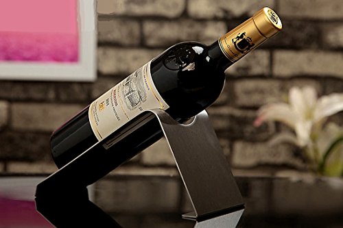WH6 ステンレス製 ワインホルダー 角型 ワインラック シンプル ホルダー ワイン シャンパン ボトル スタンド インテリア ディスプレイ (角型)