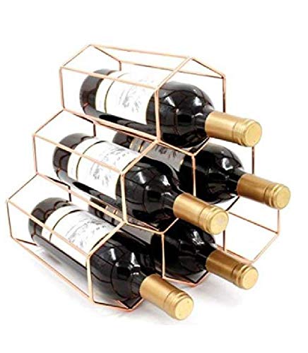 [ラ ミア コンテッサ] ワインボトルホルダー 金属製 6本 ハニカム ワイン収納 ラック