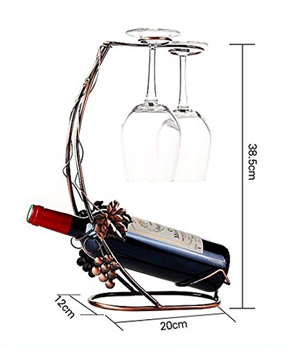 WG2 アンティーク調 葡萄 ワインラック ワイングラス ホルダー ワイン シャンパン ボトル スタンド インテリア レトロ (ブロンズ)
