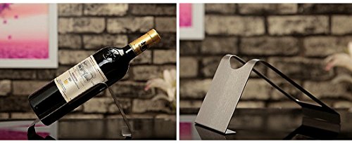 WH6 ステンレス製 ワインホルダー 角型 ワインラック シンプル ホルダー ワイン シャンパン ボトル スタンド インテリア ディスプレイ (角型)