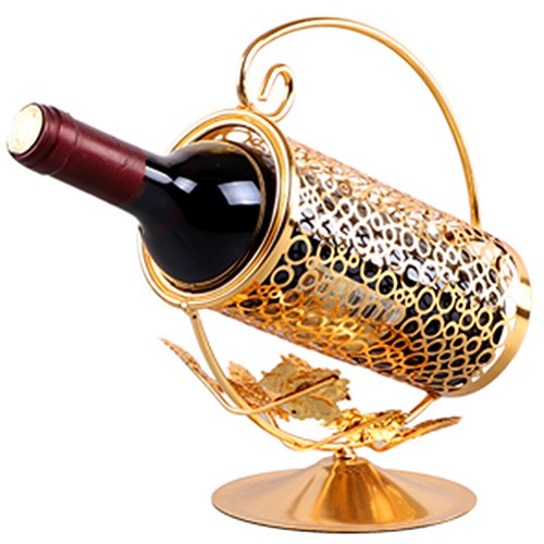 Anberotta アンティーク ワインホルダー ワインラック シャンパン ボトル スタンド インテリア ディスプレイ 選べるカラー W45 (ゴールド)