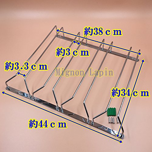 Mignon Lapin 選べるレーン ワイングラス ホルダー シャンパングラス ハンガー ラック 吊り下げ 簡単取り付け ネジ付き (03 シルバー４列)