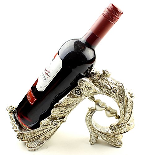 Anberotta アンティーク ワインホルダー ワインラック ワイン シャンパン ボトル ホルダー スタンド インテリア W35 (アンティーク・シルバー)