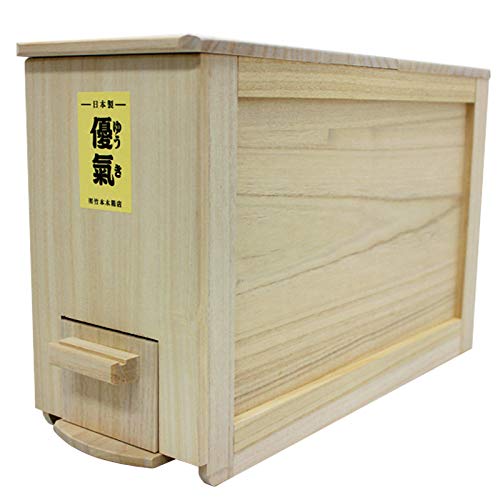 竹本木箱店 総桐計量米びつ 優氣 3kg 日本製 (コンパクトタイプ)
