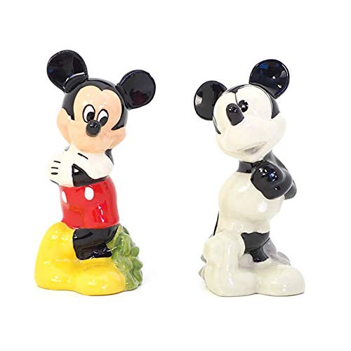 enesco 塩・コショウ入れ ミッキー オールド アンド ニュー W4.3×H8.9×D4.3cm Disney 6002271