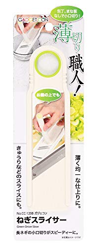 パール金属 スライサー ホワイト 全長17.5×幅4.7×高さ1cm ねぎスライサー ガジェコン CC-1208