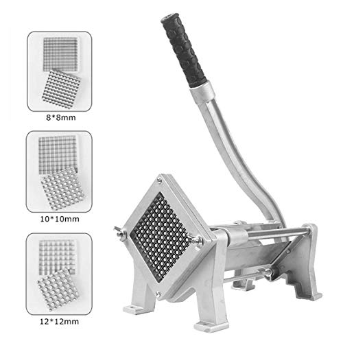 Hanchen ポテトカッター 8mm+10mm+12mmカット 手動式 省力化ロングハンドル 食品級ステンレス製 卓上型 家庭用 業務用