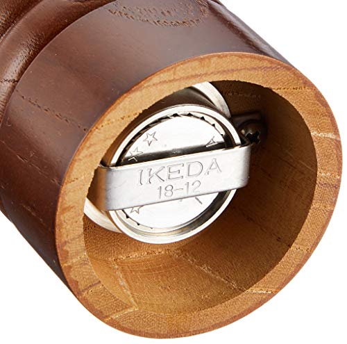 IKEDA ソルトミル 6105 本体欅・金具18-12ステンレス・ツマミ真鍮 日本製 PPP50006