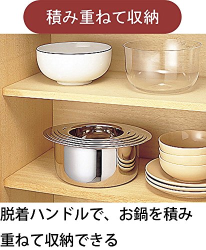 宮崎製作所 十得鍋セット ソースポット16・18・20cm・兼用蓋・片手ハンドルセット 日本製 IH対応オール熱源対応 無水・余熱調理 10年保証 JN-3ST