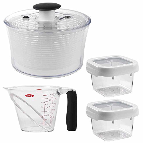 【セット買い】OXO キッチンツール 4点セット 野菜水切り器 サラダスピナー + メジャーカップ + コンテナ×2