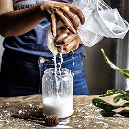 [ALSYIQI] ナッツ牛乳パック ファインメッシュ 再利用可能 アーモンド 牛乳パックと オールラウンド 食べ物 フィルターバッグ (200Mesh, 1PCS)