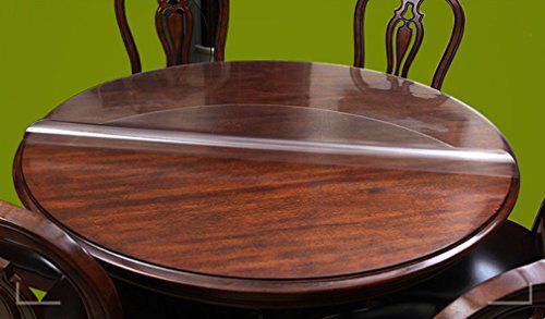 IYHUO PVC製 透明 テーブルクロス テーブルマット 厚さ2MM 円形 テーブルカバー デスクマット 防水 汚れ防止