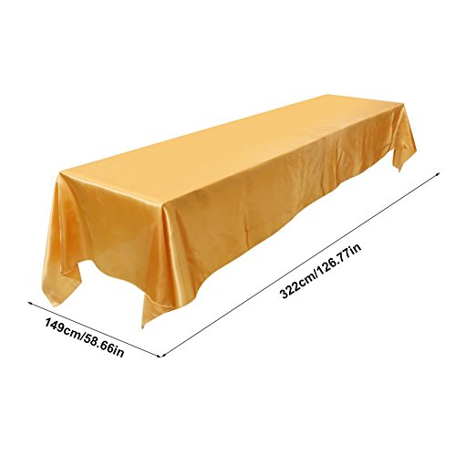 Acogedor 長方形テーブルカバー 無地 耐熱 厚手 高級感 テーブルをきれいになり 再利用可能 全５色選びる(ゴールド)