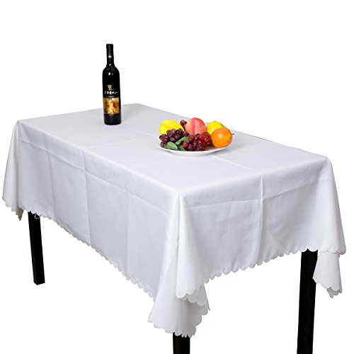 テーブルクロス　無地　白　お部屋のインテリアに合わせやすいシンプルなデザイン (150×210cm)