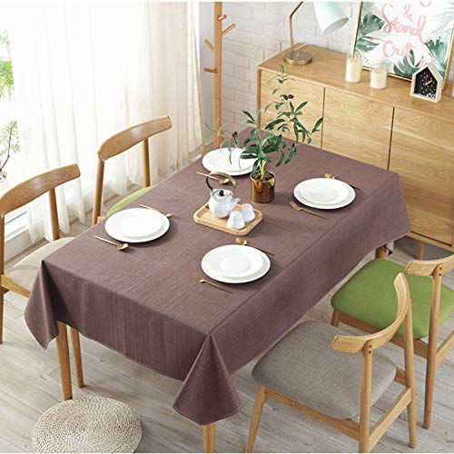 テーブルクロス 綿麻 コットン 厚手 シンプル ダイニング キッチン 装飾用 120x120cm コーヒー